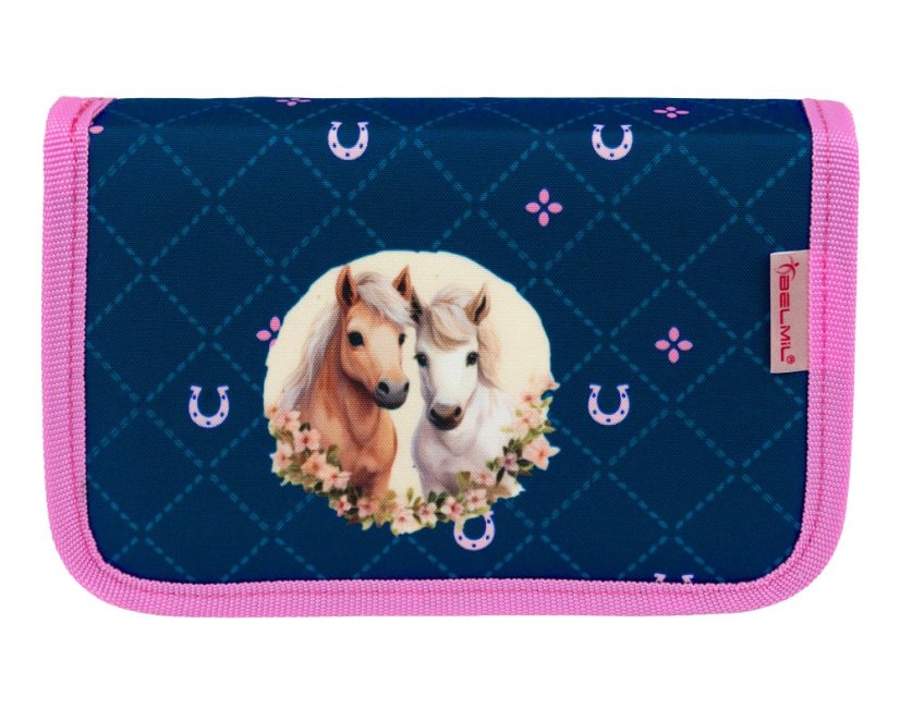 Školní aktovka Belmil 405-41 Compact Meet your Horses (set s penálem a sáčkem) + DÁREK