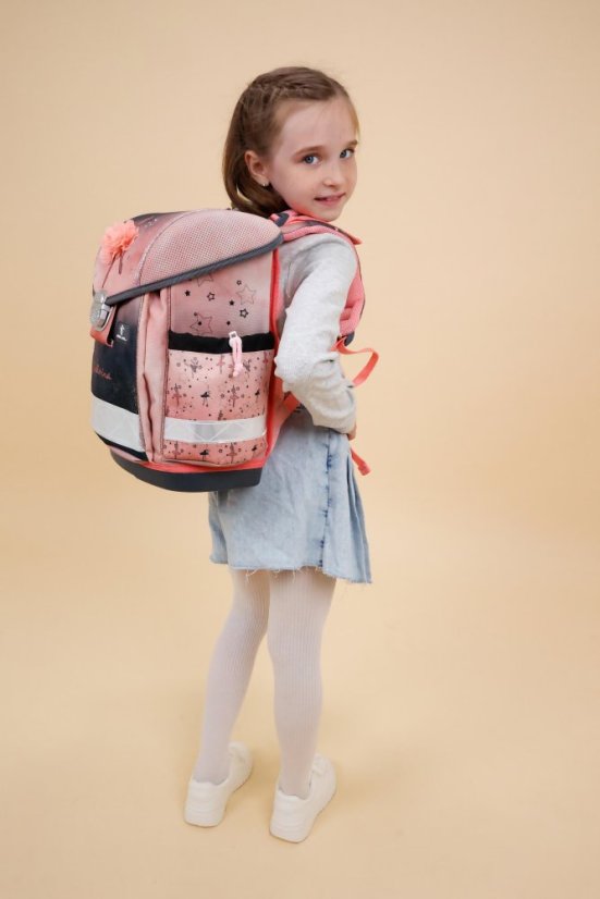 Školská taška Belmil 403-13 Classy Ballerina Black Pink (set s peračníkom a vreckom) + DARČEK