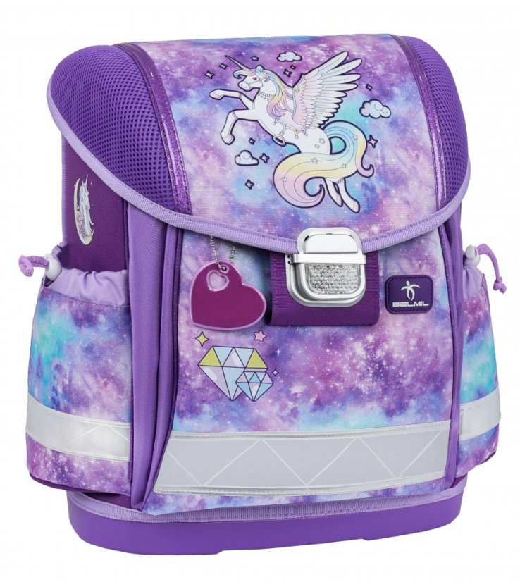 Školní aktovka Belmil 403-13 Classy Diamond Unicorn (set s penálem a sáčkem) + DÁREK