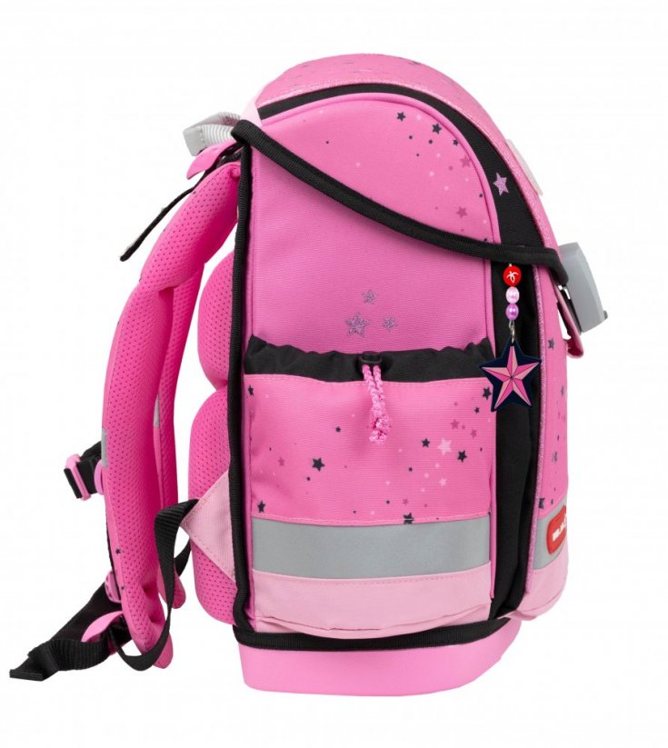 Iskolatáska  Belmil 405-78 Classy Plus Pink Black (szett táska, tolltartó, tornazsák)
