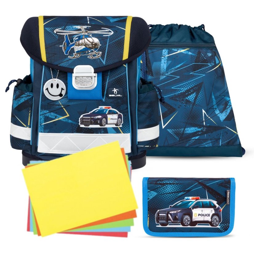 School bag Belmil 403-13 Classy Police (set with pencil case and gym bag) + GIFT