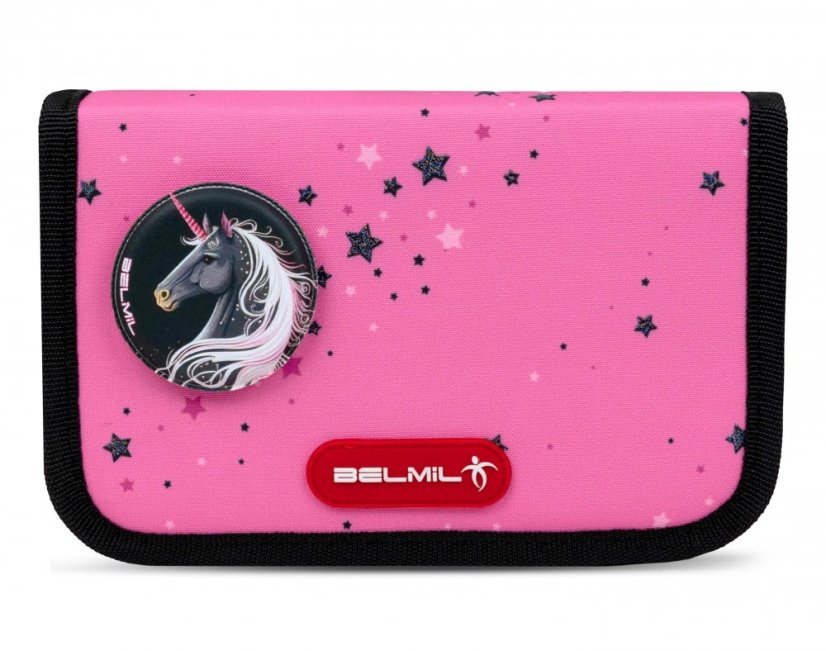 Školní aktovka Belmil 405-78 Classy Plus Pink Black (set s penálem a sáčkem) + DÁREK