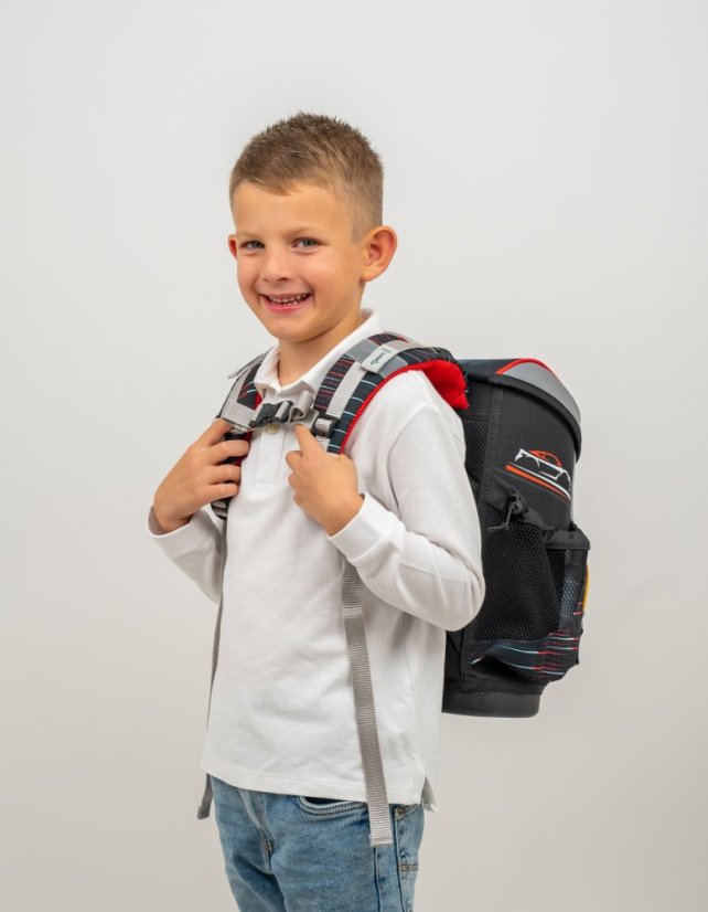 Školská taška Belmil 405-33 Mini-Fit Crazy Race (set s peračníkom a vreckom) + DARČEK