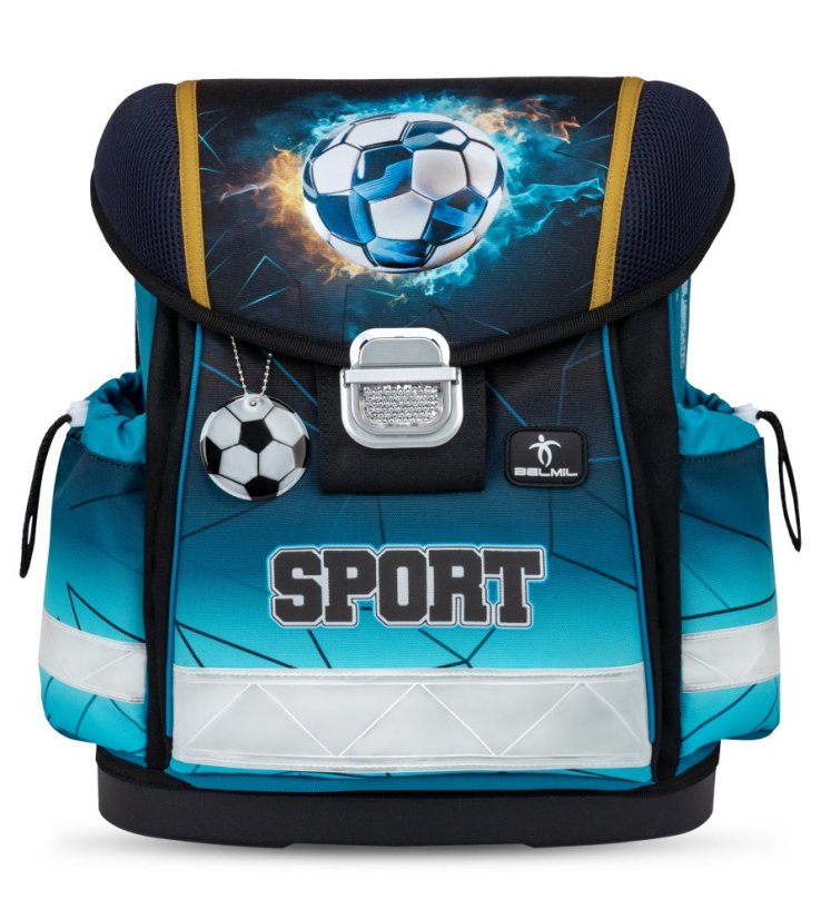 Školní aktovka Belmil 403-13 Classy Fire Football (set s penálem a sáčkem) + DÁREK