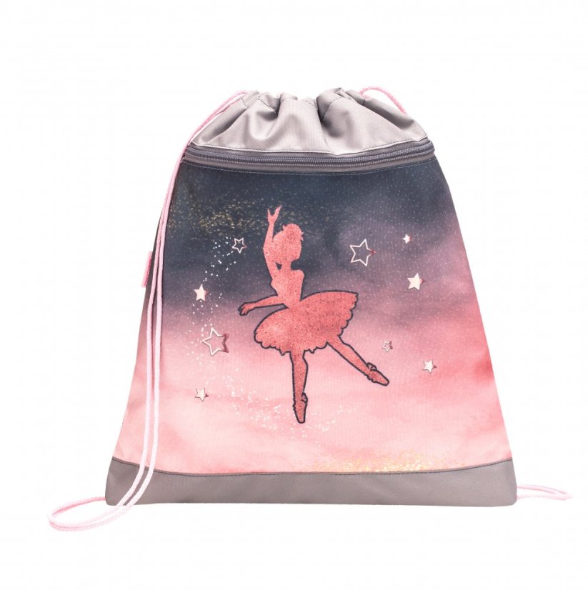 School bag Belmil 405-41 Compact Ballerina Black Pink (set with pencil case and gym bag) + GIFT
