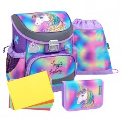 Školská taška Belmil 405-33 Mini-Fit Rainbow Color (set s peračníkom a vreckom) + DARČEK