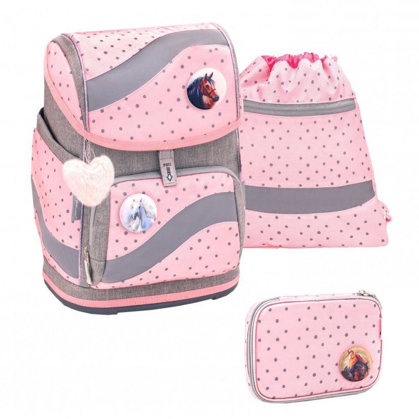 Školský batoh Belmil 405-51 Smarty Pink Dots 2 (set s peračníkom a vreckom)