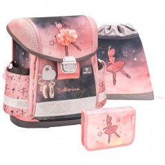 Školská taška Belmil 403-13 Classy Ballerina Black Pink (set s peračníkom a vreckom)