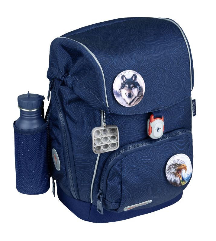 Školní batoh Belmil Premium 405-73/P Comfy Plus Topographic (set s penálem, pouzdrem, sáčkem a 4 nálepky)