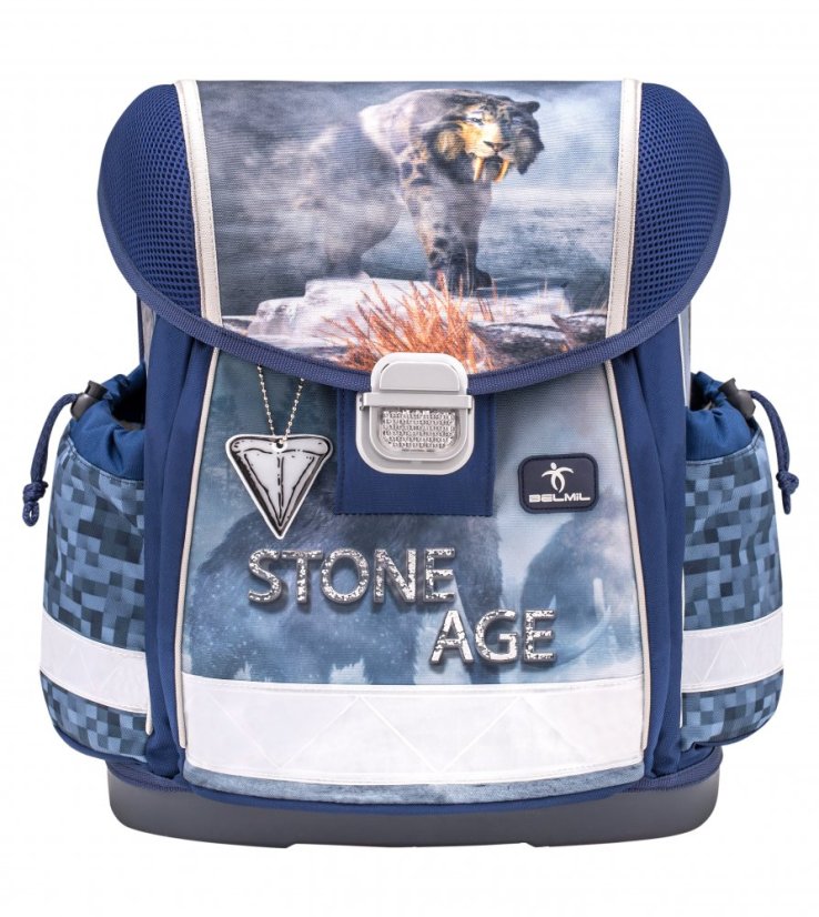 Školní aktovka Belmil 403-13 Classy Stone Age (set s penálem a sáčkem) + DÁREK