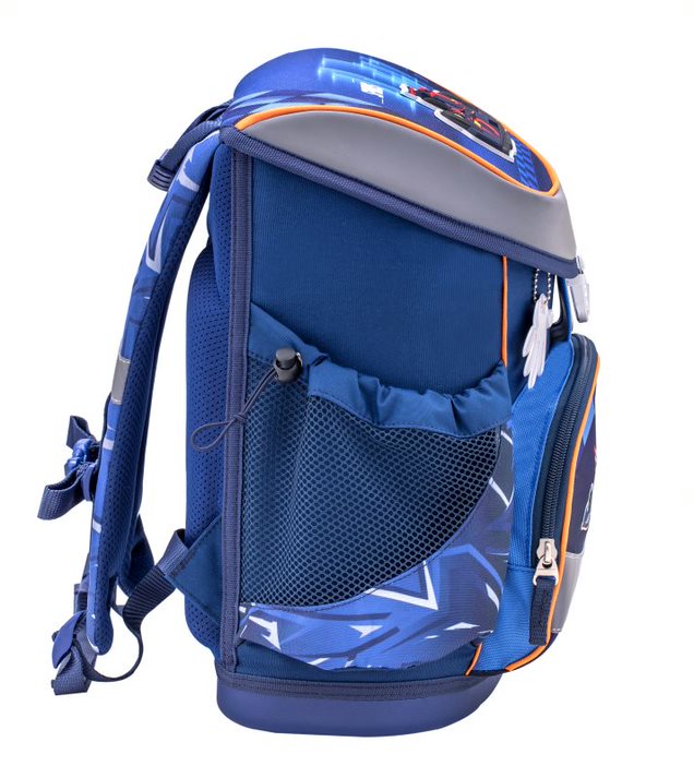 Školní aktovka Belmil 405-33 Mini-Fit Race Car Blue (set s penálem a sáčkem) + DÁREK