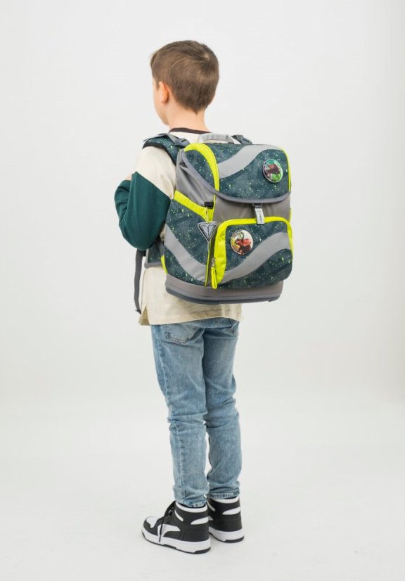 School backpack Belmil 405-51 Smarty Green Splash (set with pencil case and gym bag) + GIFT