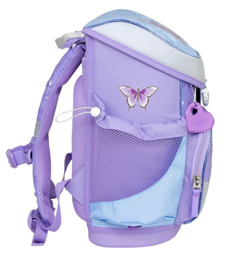School bag Belmil 405-33 Mini-Fit Purple Blue Butterfly (set with pencil case and gym bag) + GIFT