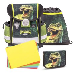 Školní aktovka Belmil 403-13 Classy Dinosaur World 2 (set s penálem a sáčkem) + DÁREK