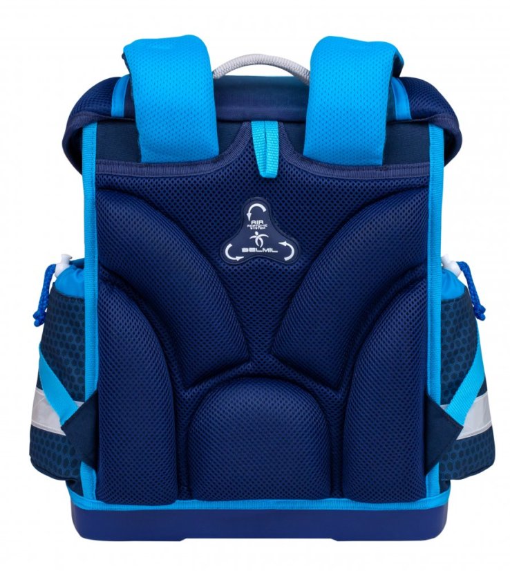 School bag Belmil 403-13 Classy Racing Blue Neon (set with pencil case and gym bag) + GIFT