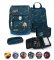 School backpack Belmil Premium 405-73/P Comfy Plus Orion blue (set with 2 pencil cases, gym bag and 6 patches)