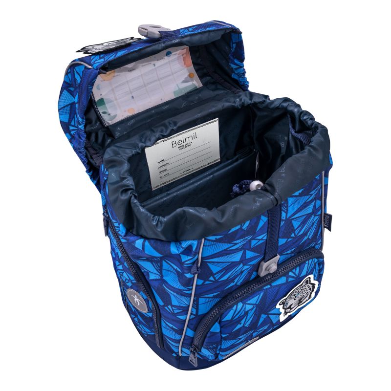 School backpack Belmil Premium 405-73/P Comfy Plus Glacier Blue (set with 2 pencil cases, gym bag and 4 patches)