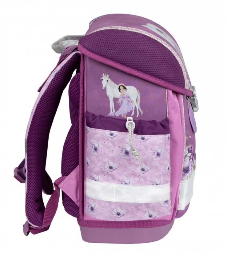 Tornister szkolny Belmil 403-13 Classy Little Princess Purple (zestaw z piórnikiem i workiem) + PREZENT