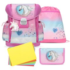 Školní aktovka Belmil 403-13 Classy Dream Hooves Pinky (set s penálem a sáčkem) + DÁREK