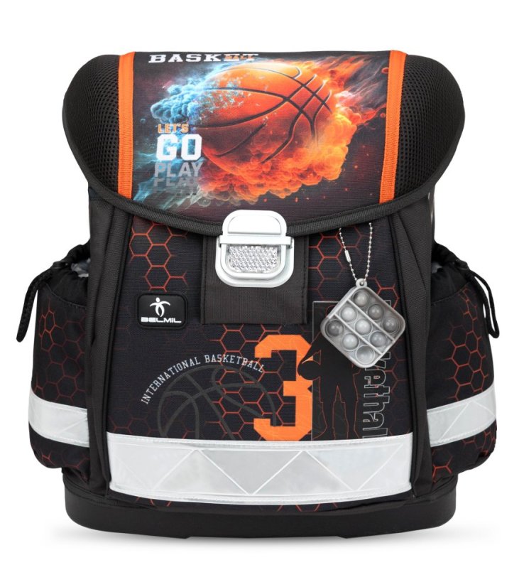 Školní aktovka Belmil 403-13 Classy Basket Inferno (set s penálem a sáčkem) + DÁREK