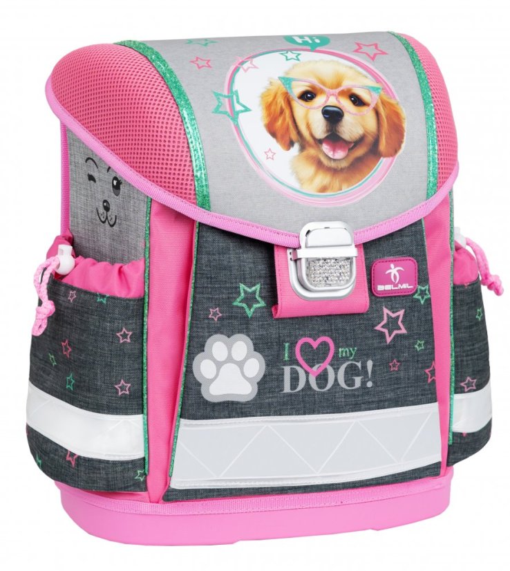 Školní aktovka Belmil 403-13 Classy I love My Dog (set s penálem a sáčkem) + DÁREK