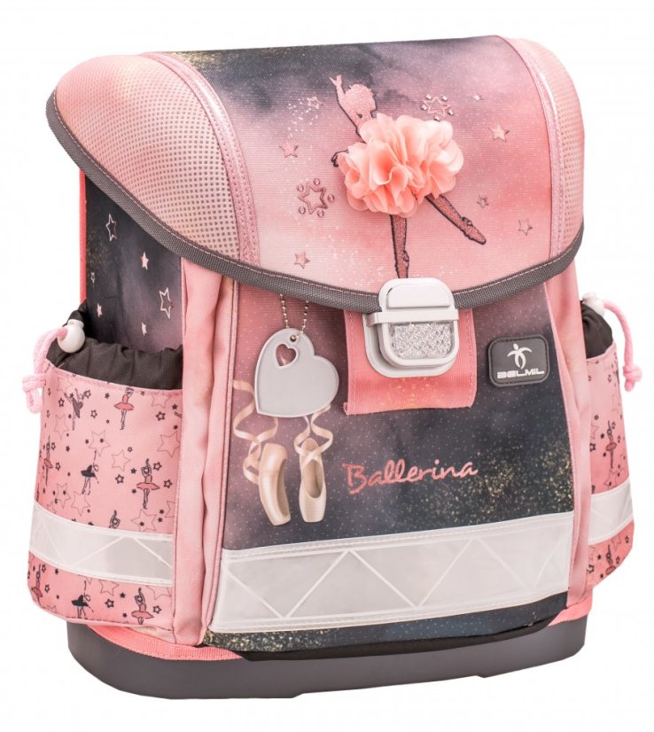 Školská taška Belmil 403-13 Classy Ballerina Black Pink (set s peračníkom a vreckom) + DARČEK