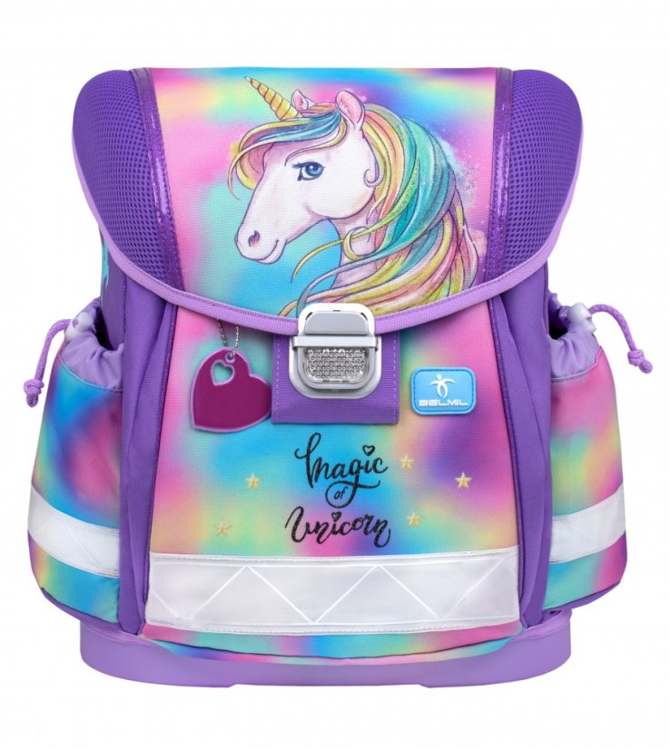Tornister szkolny Belmil 403-13 Classy Rainbow Color (zestaw z piórnikiem i workiem) + PREZENT