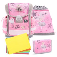 Školní aktovka Belmil 403-13 Classy Ballet Light Pink (set s penálem a sáčkem) + DÁREK