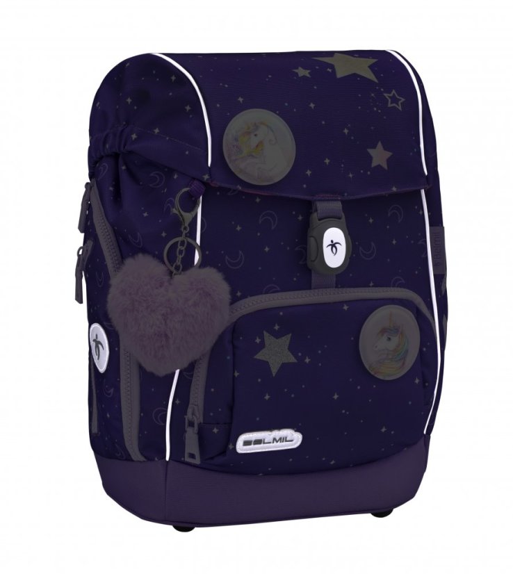 Školní batoh Belmil Premium 405-73/P Comfy Plus Dahlia (set s penálem, pouzdrem, sáčkem a 6 nálepek)