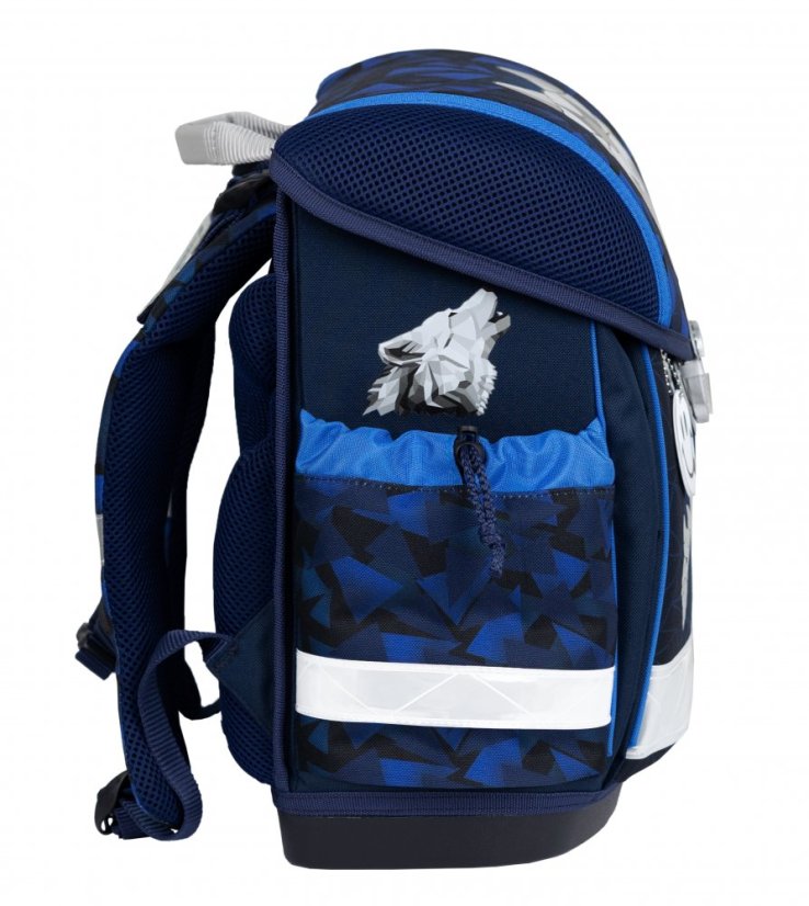 School bag Belmil 403-13 Classy Wolf Mosaic Grey (set with pencil case and gym bag) + GIFT