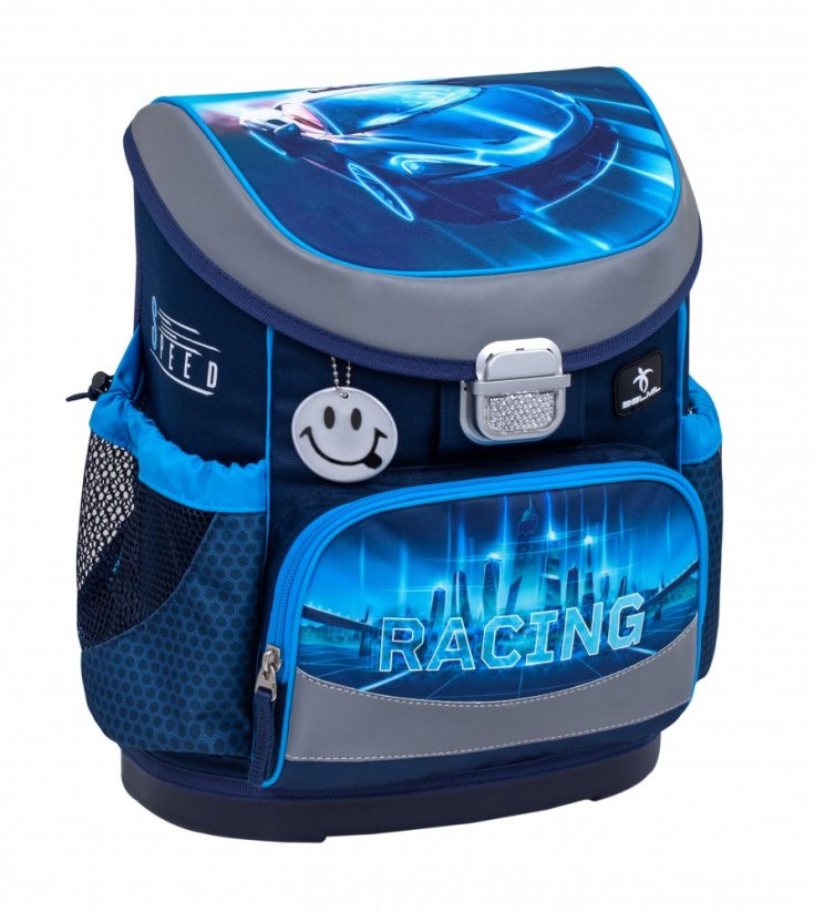 School bag Belmil 405-33 Mini-Fit Racing Blue Neon (set with pencil case and gym bag)