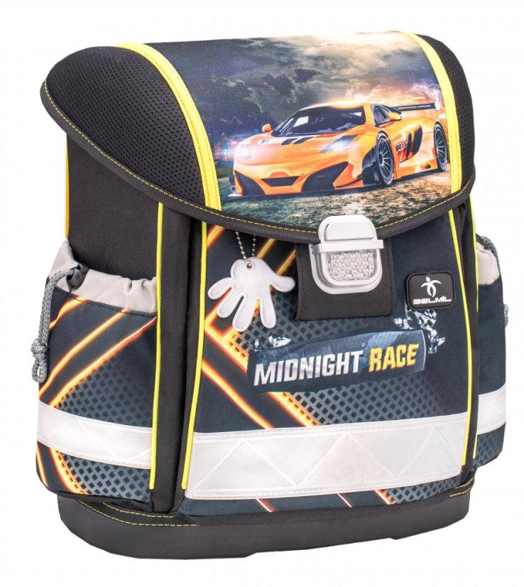 Školní aktovka Belmil 403-13 Classy Midnight Race (set s penálem a sáčkem) + DÁREK