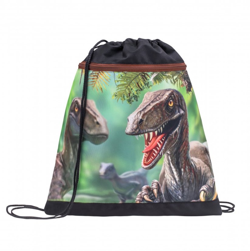 Tornister szkolny Belmil 405-33 Mini-Fit Dinosaur Park (zestaw z piórnikiem i workiem) + PREZENT