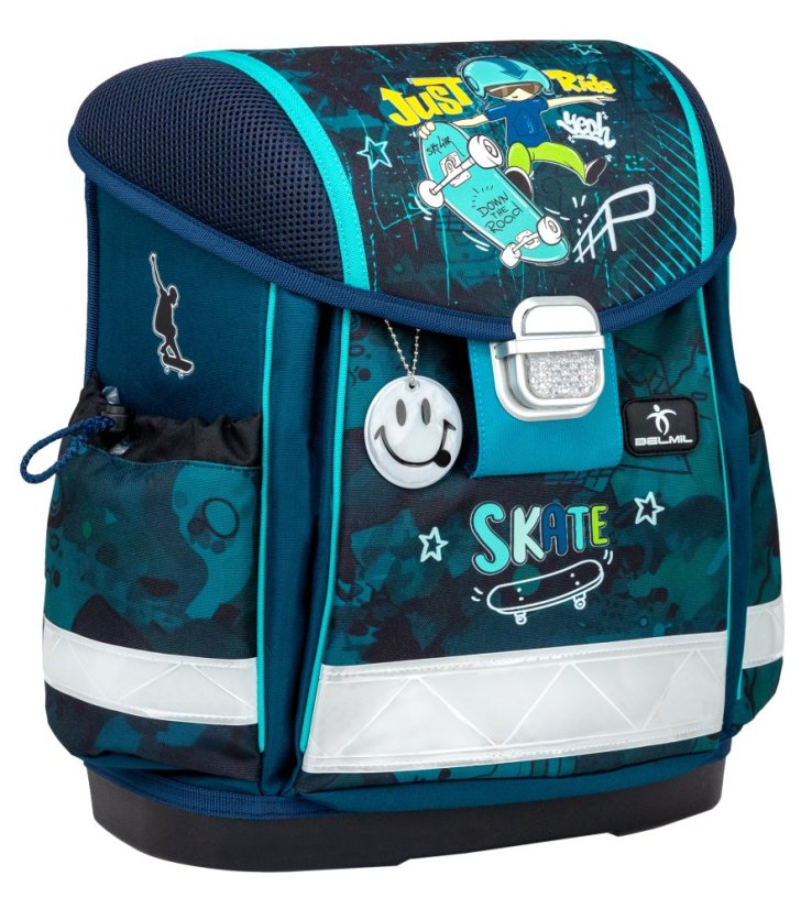 Školní aktovka Belmil 403-13 Classy Skateboard (set s penálem a sáčkem) + DÁREK
