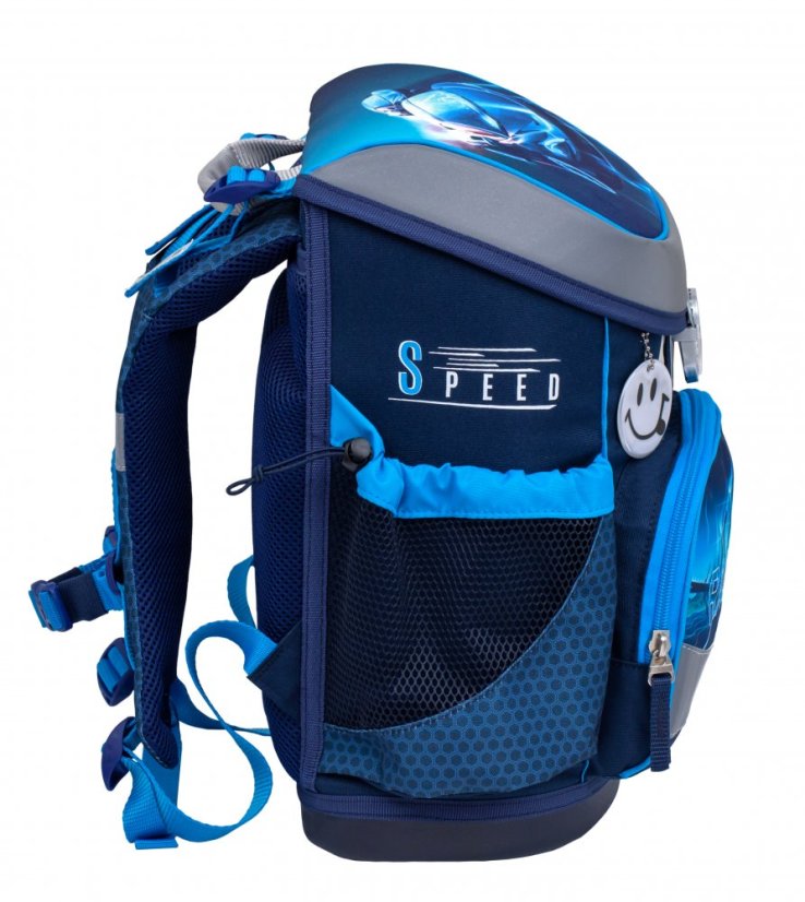 Školská taška Belmil 405-33 Mini-Fit Racing Blue Neon (set s peračníkom a vreckom) + DARČEK