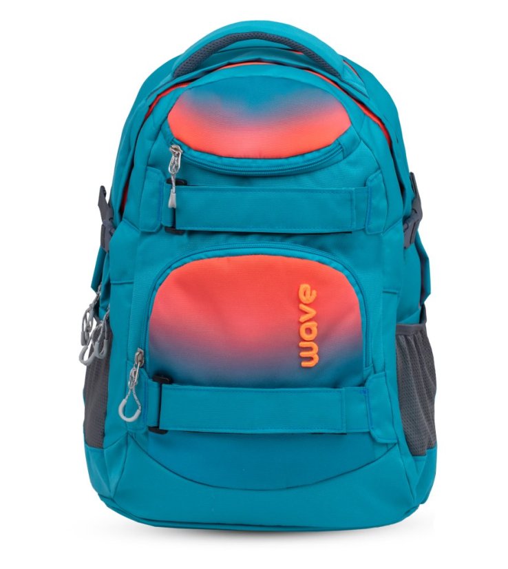 School backpack Belmil Wave 338-72 Infinity Ombre Neon Orange and Bluebird