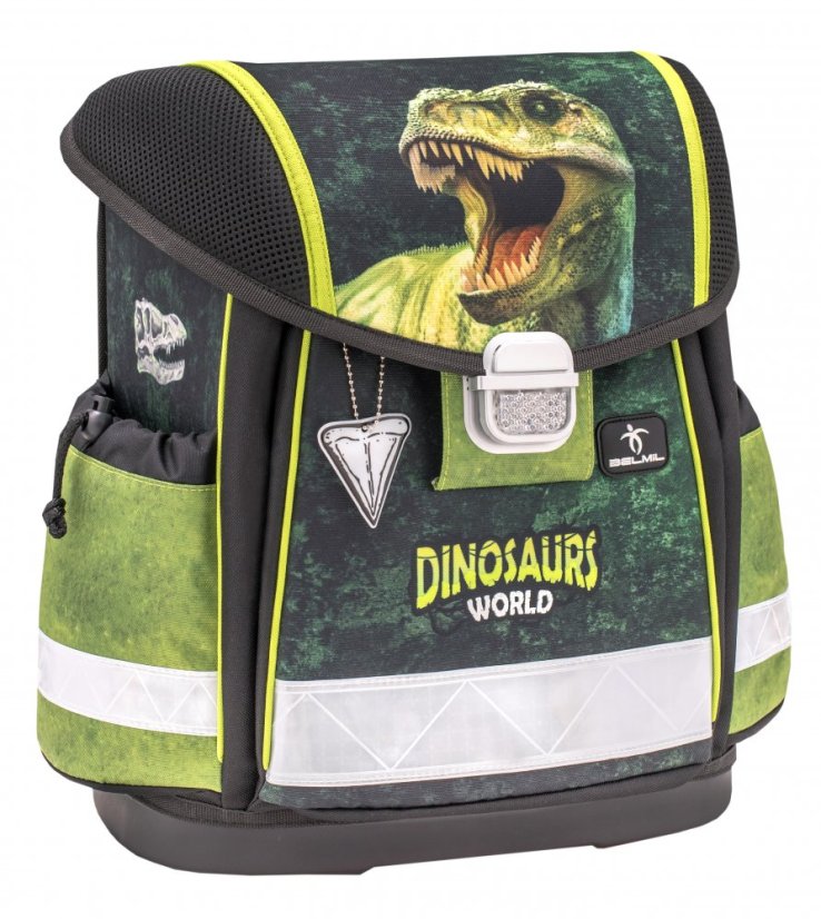 Školní aktovka Belmil 403-13 Classy Dinosaur World 2 (set s penálem a sáčkem) + DÁREK