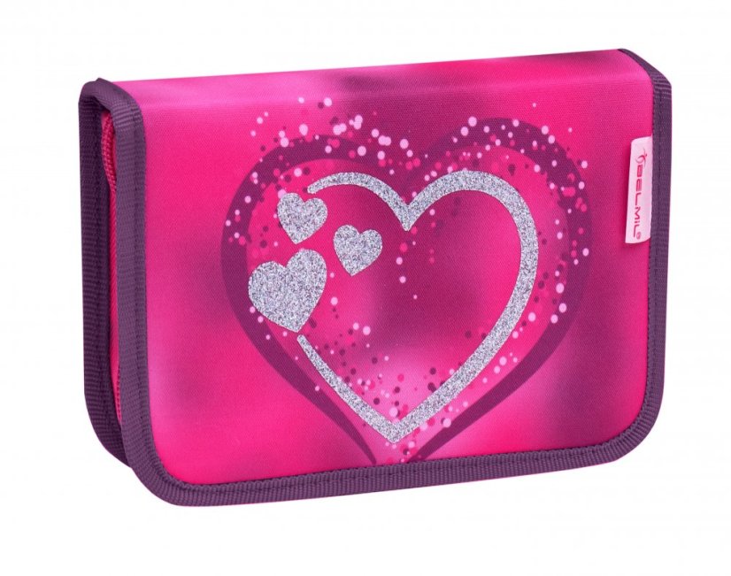 Tornister szkolny Belmil 403-13 Classy Shiny Pink (zestaw z piórnikiem i workiem) + PREZENT