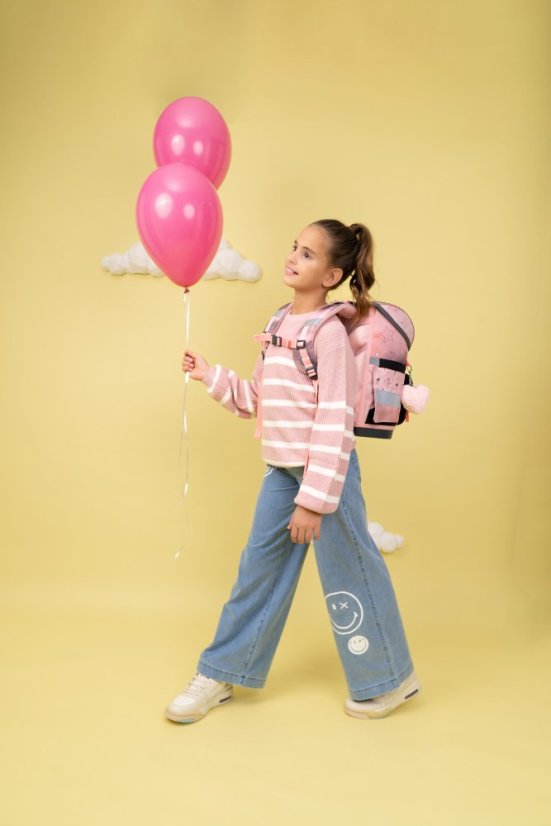 School bag Belmil 405-41 Compact Ballerina Black Pink (set with pencil case and gym bag) + GIFT