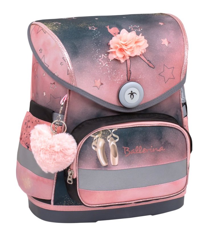 School bag Belmil 405-41 Compact Ballerina Black Pink (set with pencil case and gym bag) + GIFT