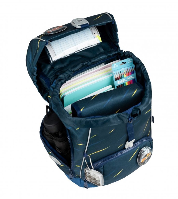 Školní batoh Belmil Premium 405-73/P Comfy Plus Orion blue (set s penálem, pouzdrem, sáčkem a 4 nálepky)