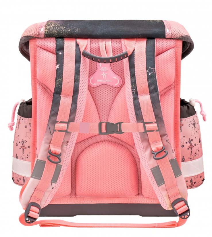 Školská taška Belmil 403-13 Classy Ballerina Black Pink (set s peračníkom a vreckom) + DARČEK