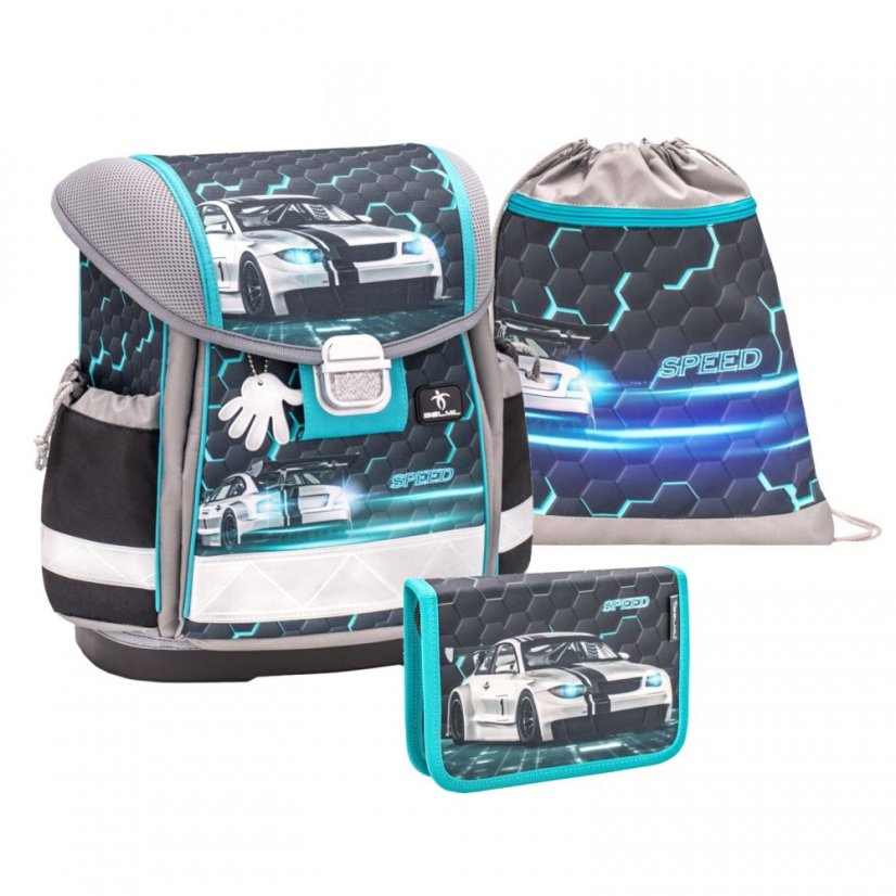 School bag Belmil 403-13 Classy Speed Car 2 (set with pencil case and gym bag)