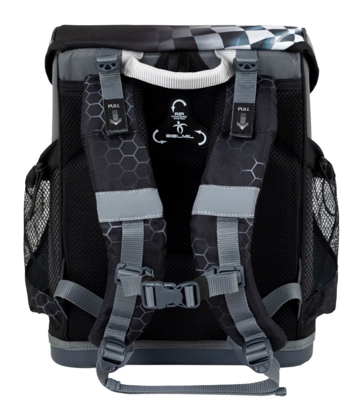 Školská taška Belmil 405-33 Mini-Fit Race It (set s peračníkom a vreckom) + DARČEK