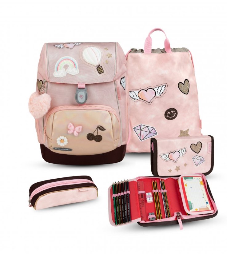 Školský batoh Belmil Premium 405-73/P Comfy Plus Glam (set s peračníkom, puzdrom a  vreckom)