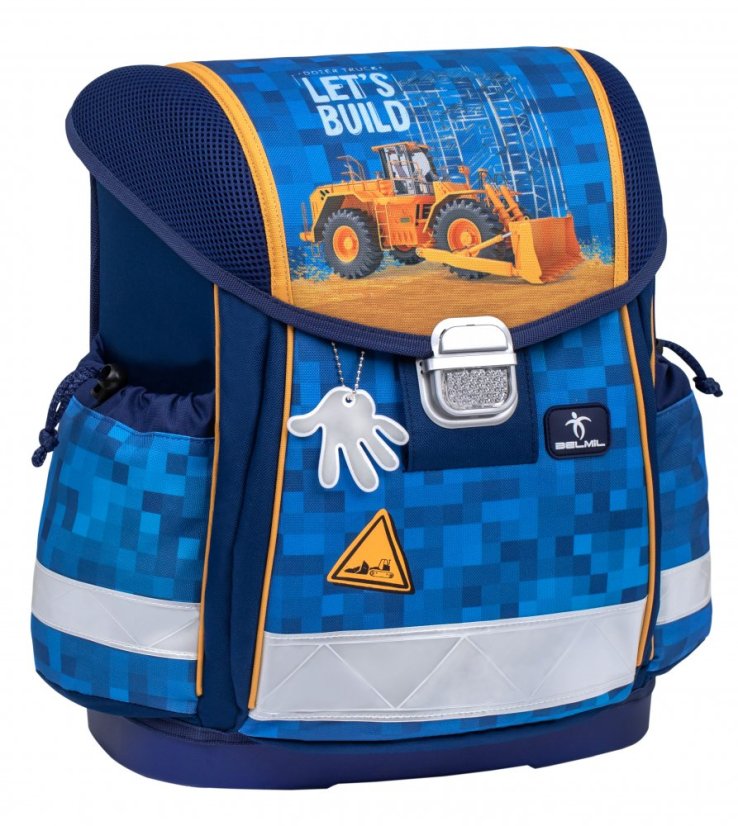Školní aktovka Belmil 403-13 Classy Bulldozer (set s penálem a sáčkem) + DÁREK