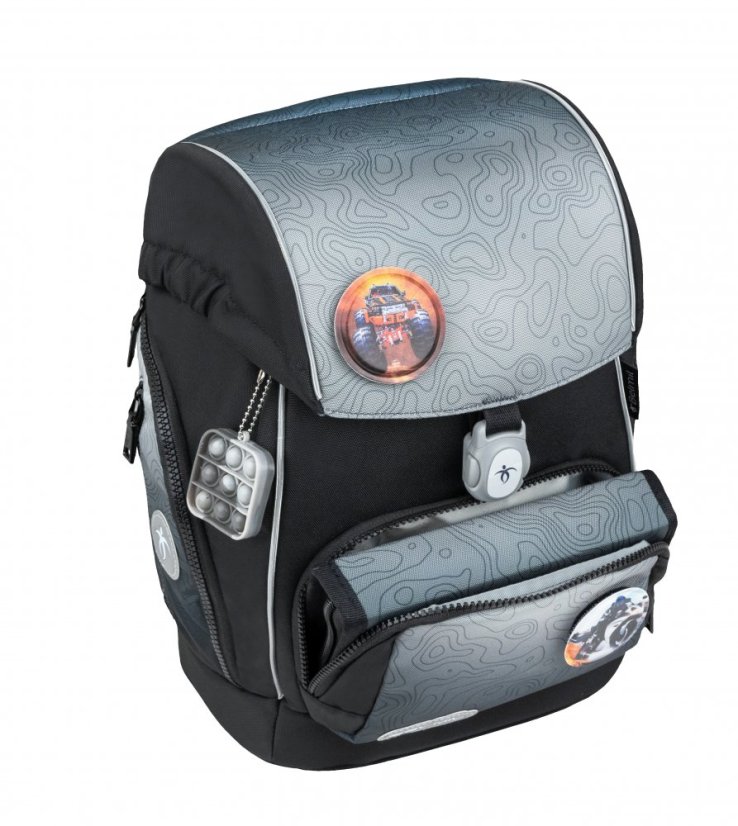 Školní batoh Belmil Premium 405-73/P Comfy Plus Black grey (set s penálem, pouzdrem, sáčkem a 6 nálepek)