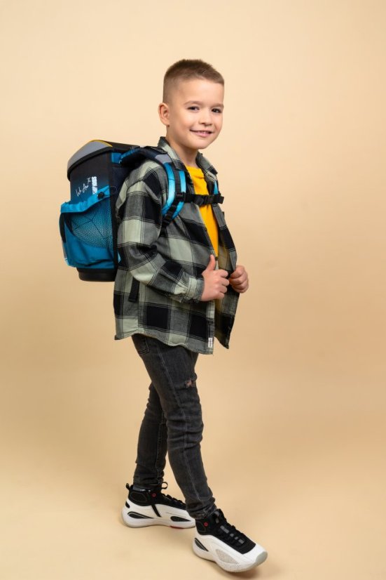 Školská taška Belmil 405-33 Mini-Fit Fire Football (set s peračníkom a vreckom) + DARČEK