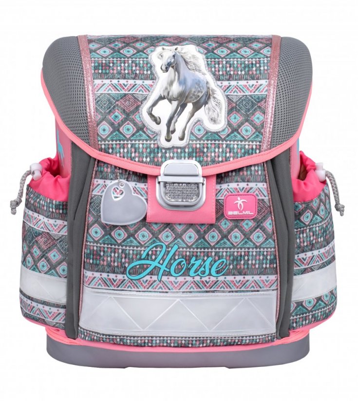 Iskolatáska Belmil 403-13 Classy Horse Aruba Blue (szett táska, tolltartó, tornazsák)