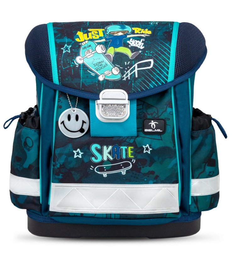 Školní aktovka Belmil 403-13 Classy Skateboard (set s penálem a sáčkem) + DÁREK